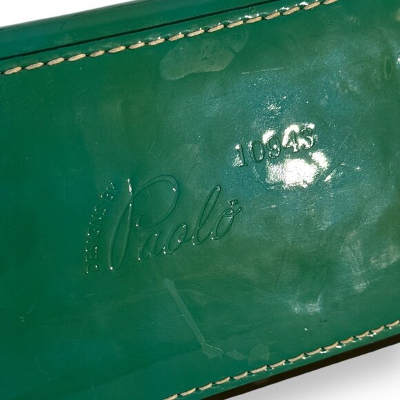 Paolo Masi Doctor Bag in Bi-color Green/Black Patent Leather, Key & Padlock RARE - Picture 10 of 10